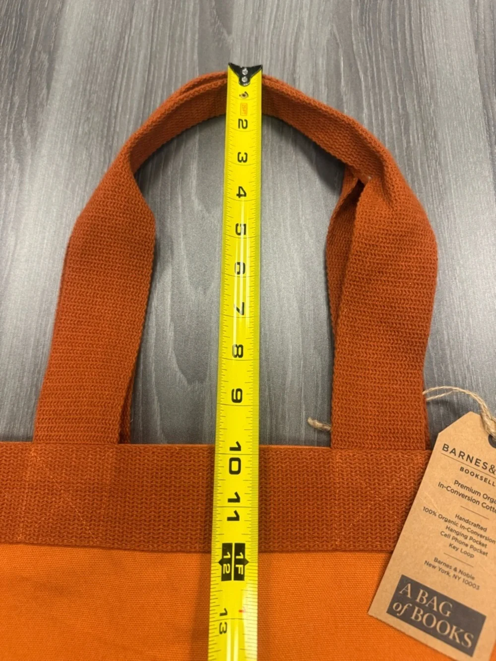 Barnes & Noble “A Bag of Books” Tote Bag 100% Cotton Rust Orange Canvas 15x14x5